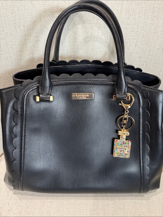 kate spade Handbags - kate spade Black Scalloped Leather Satchel with Gold Hardware